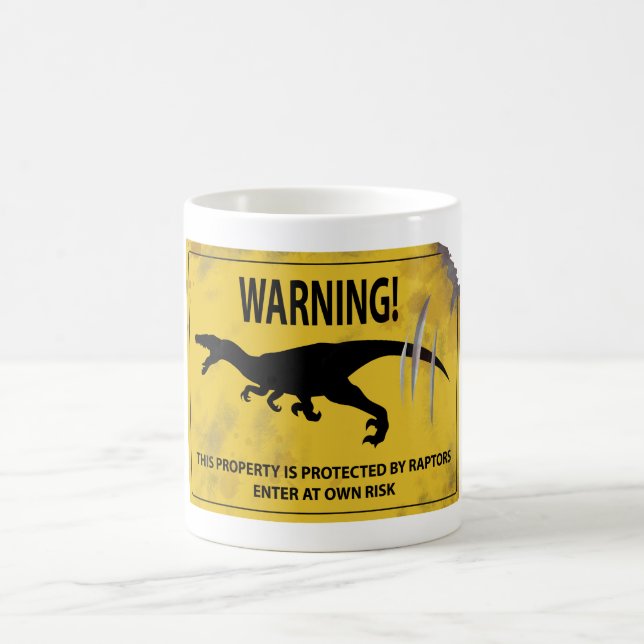 Varning! Egendom skyddas av Raptors Kaffemugg (Center)