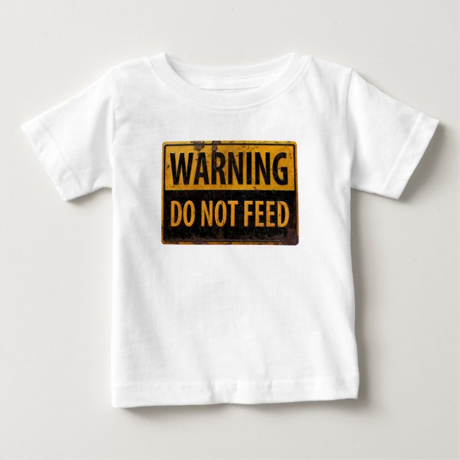 VARNING ej mata - metall varning fara skylt T Shirt (Framsida)