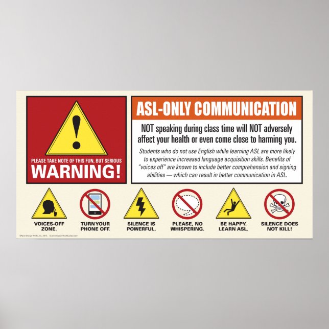 Varning! Endast ASL. Röster poster. Poster (Framsidan)
