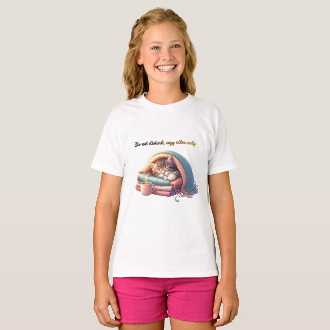 Varning: Endast mysig stämning (katten fick mig at T Shirt (Hel framsida)