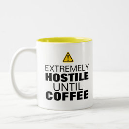 Varning: Extremt fientligt fram till kaffet - roli Två-Tonad Mugg