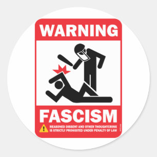 Varning! Facism Sticker Runt Klistermärke