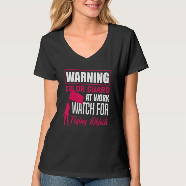 Varning Färgvakt På Jobb  Vintervakt T Shirt (Framsida)