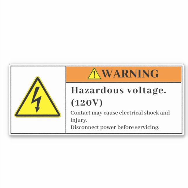 Varning Farlig spänning etikett VLO9 (Framsida)