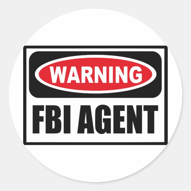 Varning FBI AGENT Sticker Runt Klistermärke (Framsida)
