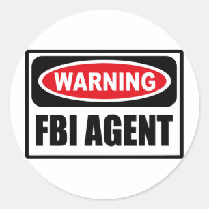 Varning FBI AGENT Sticker Runt Klistermärke