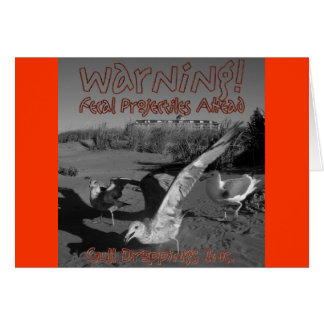 Varning! Fekala projektiler framför oss! Hälsningskort