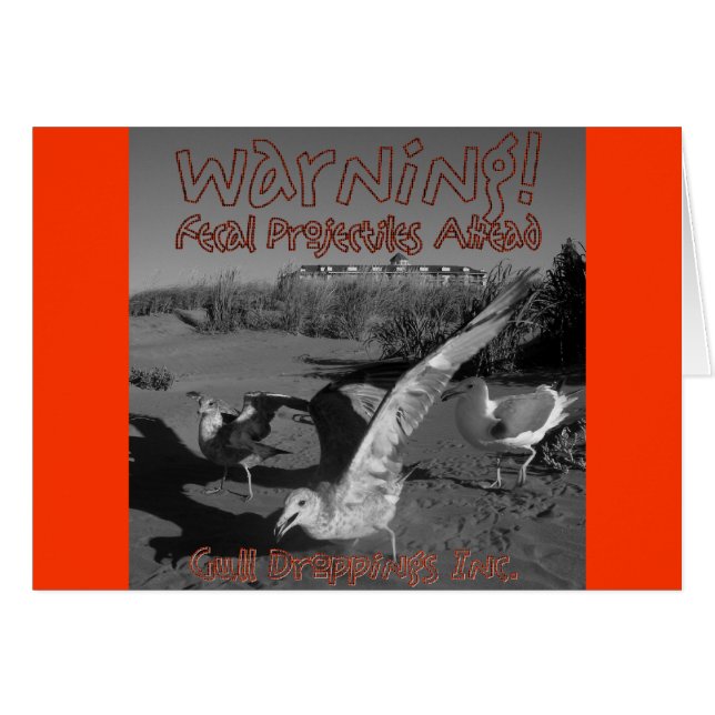 Varning! Fekala projektiler framför oss! Hälsningskort (Framsidan Horizontal)