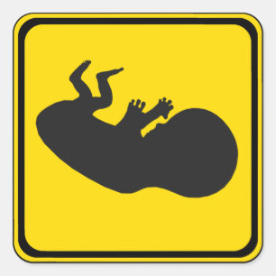 Varning: Fetus Ahead! Fyrkantigt Klistermärke