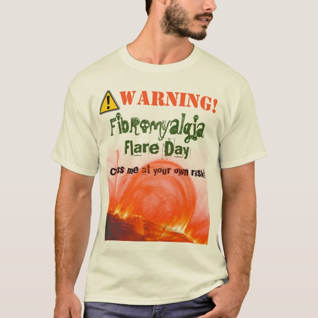 Varning! Fibromyalgiasignalljus! Mer ljus T-tröja Tee Shirt (Framsida)
