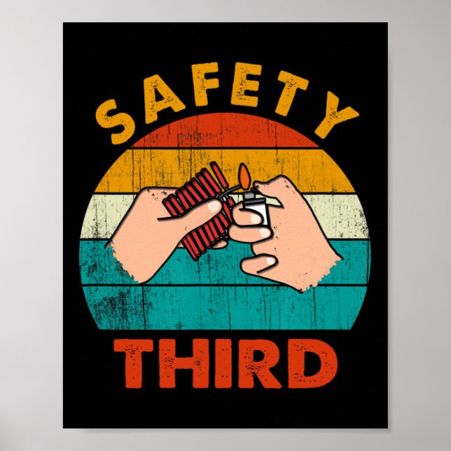 Varning Fireworks-branders säkerhet tredje 4:e av Poster (Framsidan)