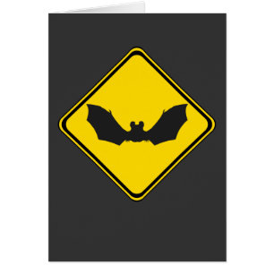 Varning: Fladdermöss! Hälsningskort