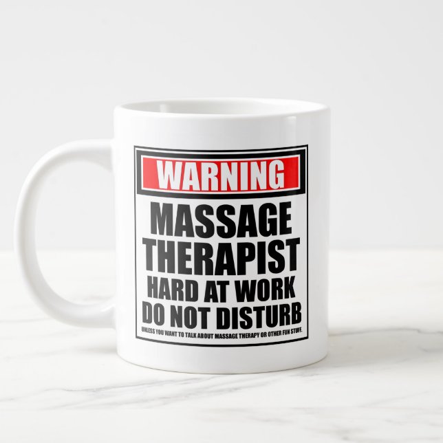 Varning för att behandla massage-terapi hårt på ar jumbo mugg (Vänster)