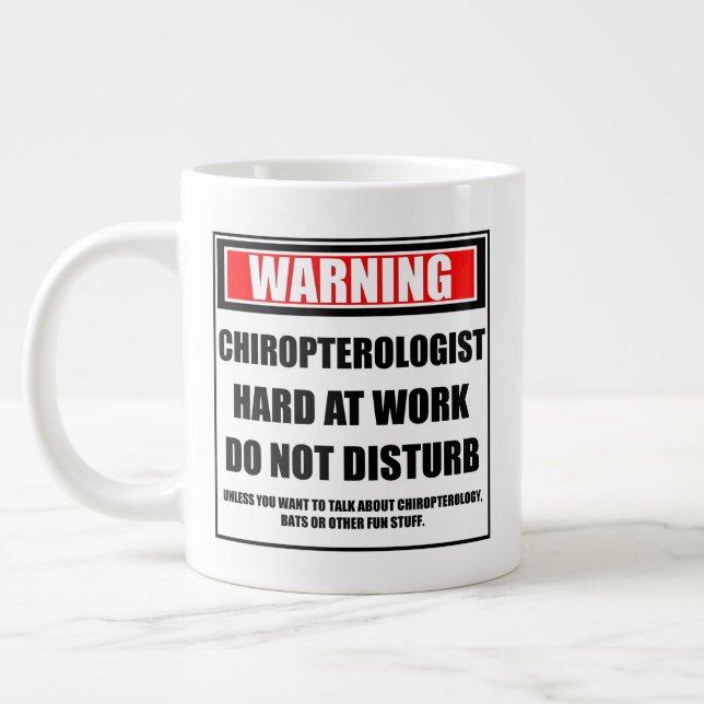 Varning för att Chiropterolog är hårt i arbete Jumbo Mugg (Vänster)
