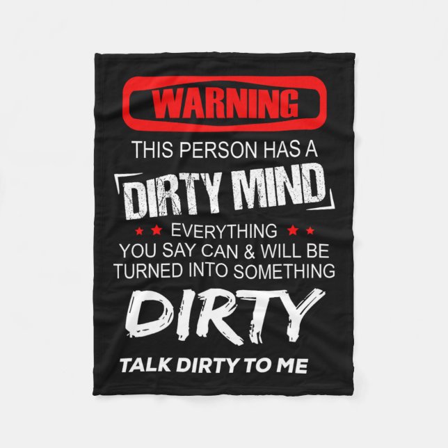 Varning för att den här personen har ett smutsigt  fleecefilt (Framsidan)