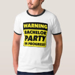 Varning för Bachelor-part pågår Tröja<br><div class="desc">Lustigt Bachelor Party T-Shirt för groom,  best man,  groomsan och alla killarna. I designen visas en varningssignal och läser "Varning,  Bachelor Party in Progress". Kan vara personlig.</div>