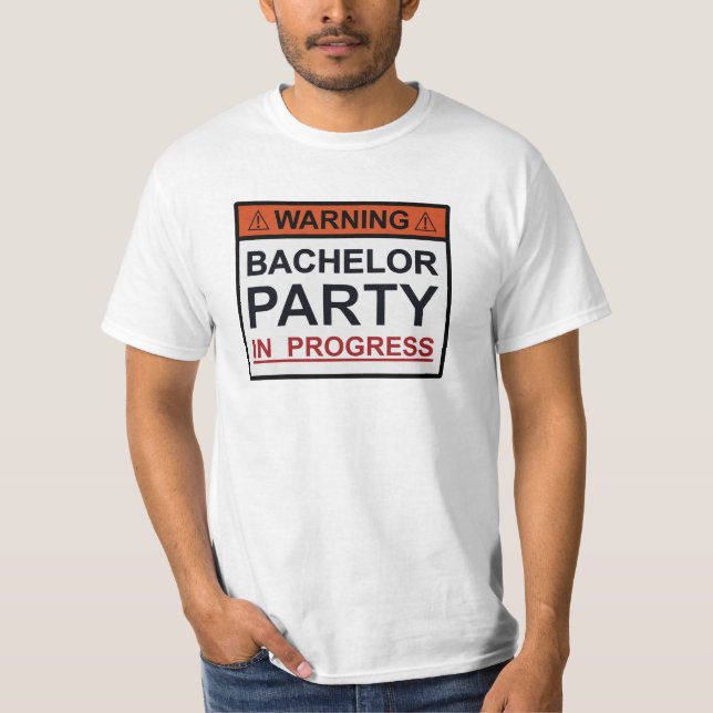 Varning för Bachelor-parti pågår T Shirt (Framsida)