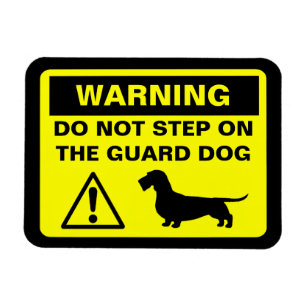 Varning för Dachshund-vakt (Rävhårig Doxie) Magnet
