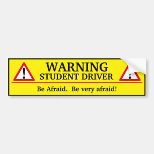 Varning för drivrutin i Student - Var rädd Bildekal