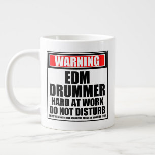 Varning för EDM Drummer hard at Work stör inte Jumbo Mugg