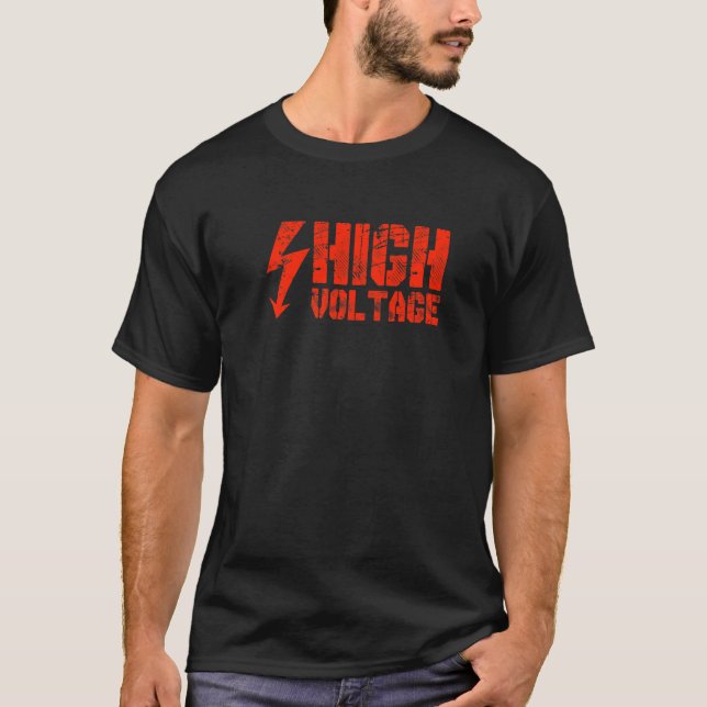 Varning för elektriska högspänningsenheter Hellowe T Shirt (Framsida)