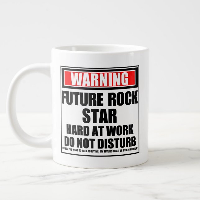 Varning för framtida Rockstjärna på arbetet Jumbo Mugg (Vänster)