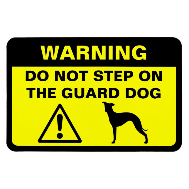 Varning för Greyhound Humtive Guard Hund Magnet (Horisontell)