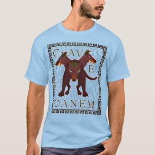 Varning för hund "Cave Canem" Grekisk-romersk bild T Shirt