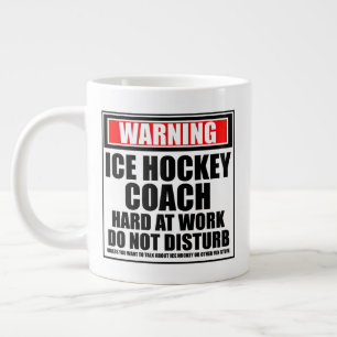 Varning för ishockey-coach-hårddisk på arbetet jumbo mugg