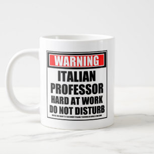 Varning för italienske professorn på jobbet jumbo mugg