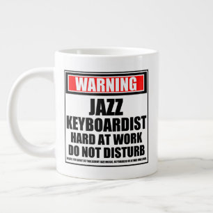 Varning för Jazz Keyboardist hard at Work Jumbo Mugg