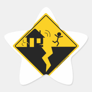 Varning för jordbävning - Merchandise och Clothing Stjärnformat Klistermärke
