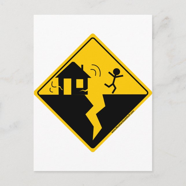 Varning för jordbävning - Merchandise och Clothing Vykort (Framsida)