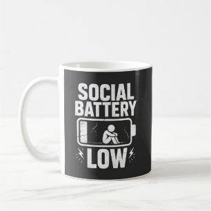 Varning för lågt socialt batteri kaffemugg