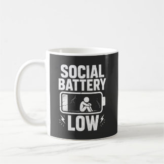 Varning för lågt socialt batteri kaffemugg