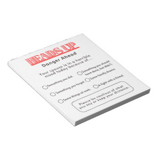 Varning för make/maka anteckningsblock