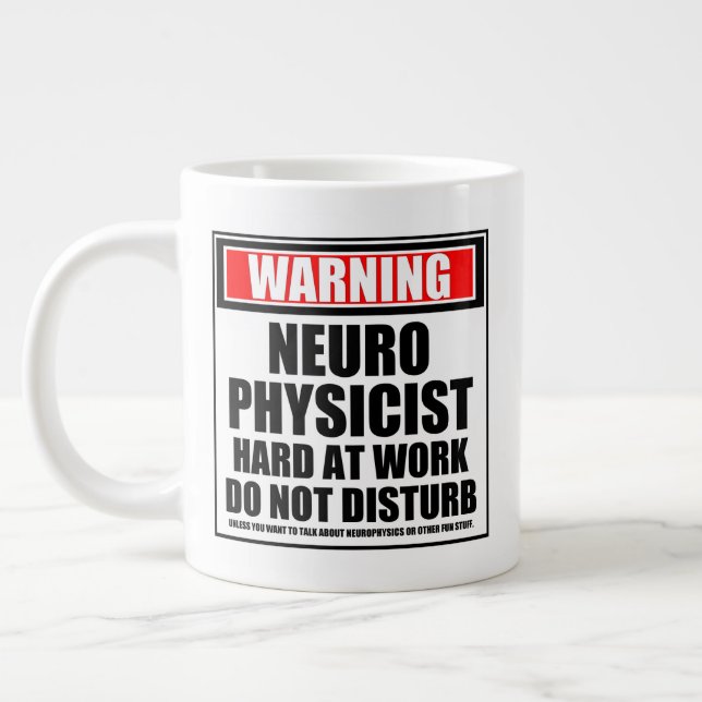 Varning för Neurophysikist på arbetet stör inte fu Jumbo Mugg (Vänster)