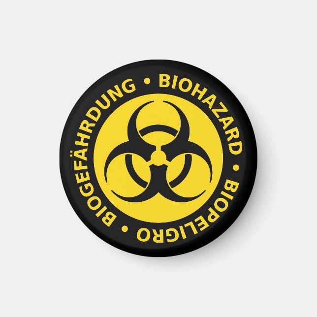 Varning för trilingual Biohazard Magnet (Framsidan)