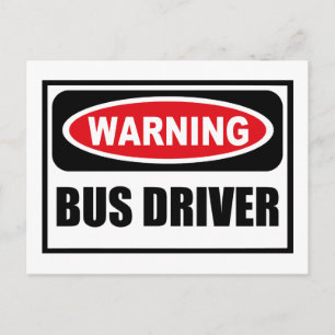 Varning för vykort för BUSS-DRIVER