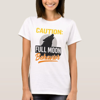 Varning Full Moon Behavior Shirt - Lustigt varulv T