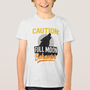 Varning Full Moon Behavior Shirt - Lustigt varulv T