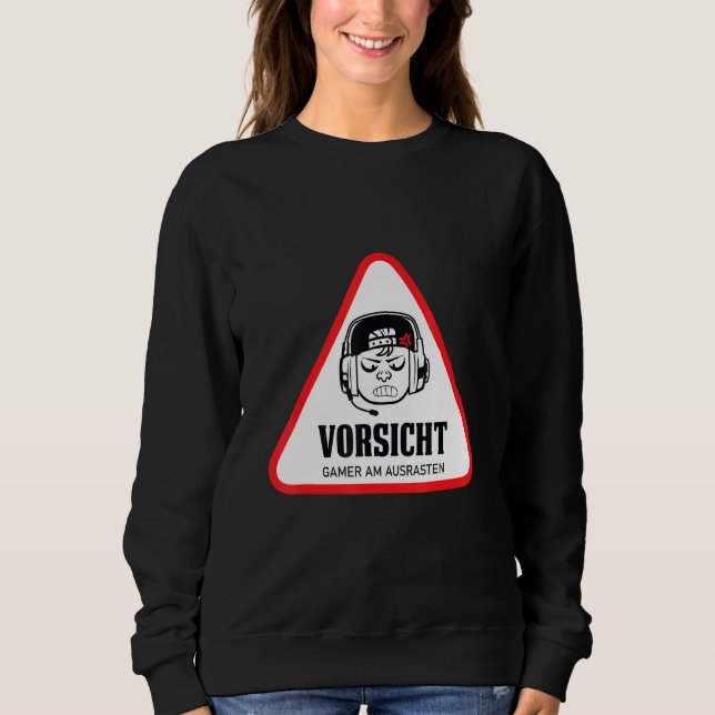 Varning Gamer som spelar konsolspel - spelarområde T Shirt (Framsida)