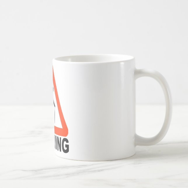 Varning - gammalare korsning kaffemugg (Höger)