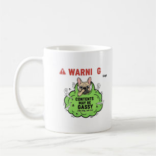Varning Gasig Fransk Bulldog Rolig Hund Parodi Des Kaffemugg