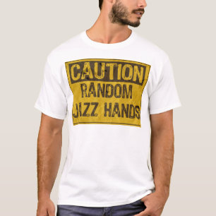 Varning GLD Sign- Jazz Händer Gult/Svart Tee