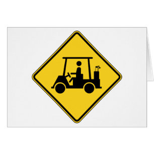 Varning Golf Cart-kort Hälsningskort