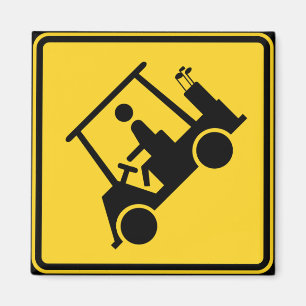 Varning Golf Cart-tecken Magnet