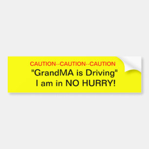 Varning GrandMa-drivrutinsstötfångare Bildekal