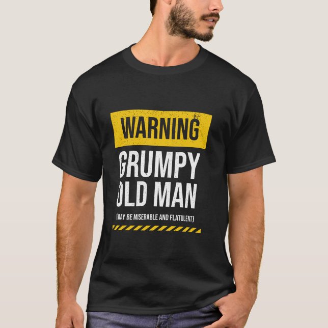 Varning Grumpy Old Man Funny Manar Pappa Joke Reti T Shirt (Framsida)