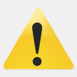 Varning, Gult Triangelformat Klistermärke